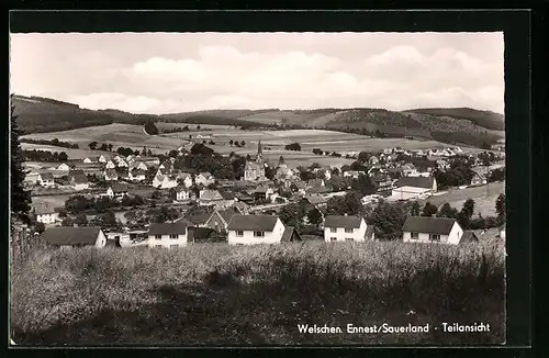 AK Welschen Ennest /Sauerland, Teilansicht von einem Berg aus