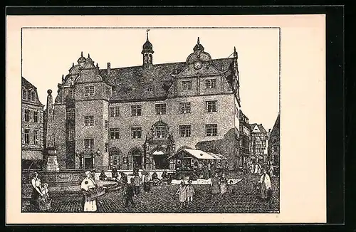 Künstler-AK Darmstadt, Rathaus