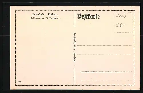 Künstler-AK Darmstadt, Rathaus