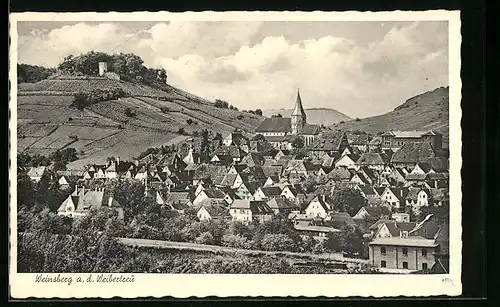 AK Weinsberg a. d. Weibertreu, Ortsansicht aus der Vogelschau