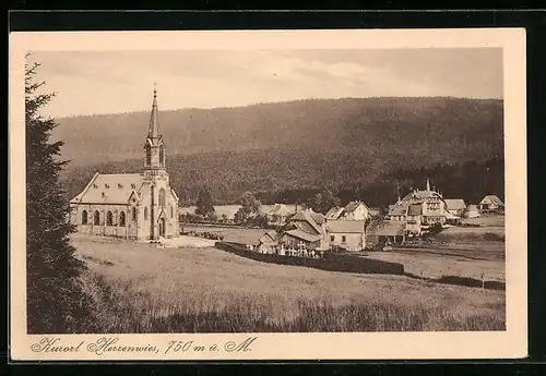 AK Herrenwies, Ortsansicht mit Kirche