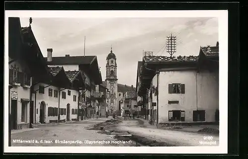 AK Mittenwald a. d. Isar, Strassenpartie