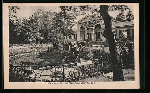 AK Bad Steben, Wiesenquelle mit Badehaus