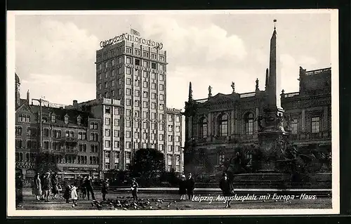 AK Leipzig, Augustusplatz mit Europa-Haus