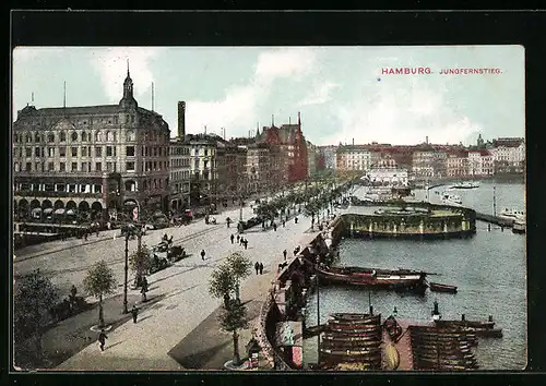 AK Hamburg-Neustadt, Jungfernstieg aus der Vogelschau