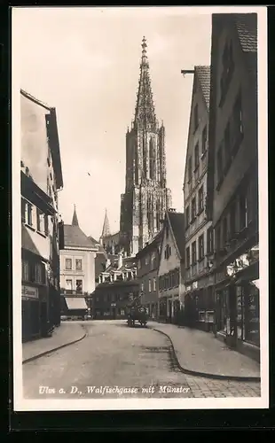 AK Ulm a. D., Walfischgasse mit Münster