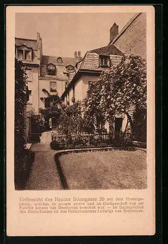 AK Bonn, Beethovenhaus-Hofansicht des Hauses Bonngasse 20