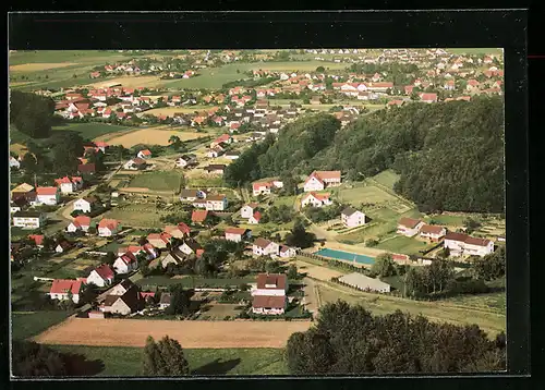 AK Preussisch Oldendorf, Pr. Oldendorfer Schweiz im Wiehengebirge, Gesamtansicht vom Flugzeug aus