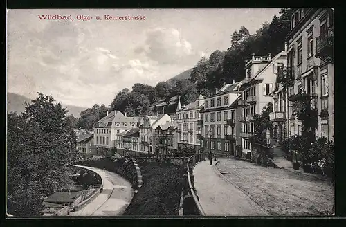 AK Wildbad, Olga- und Kernerstrasse