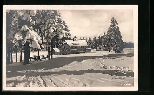 AK Zuflucht-Oppenau, Kurhotel Zuflucht im Winter