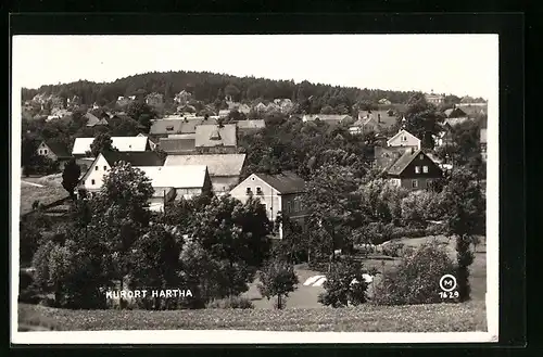 AK Kurort Hartha, Ortsansicht aus der Vogelschau
