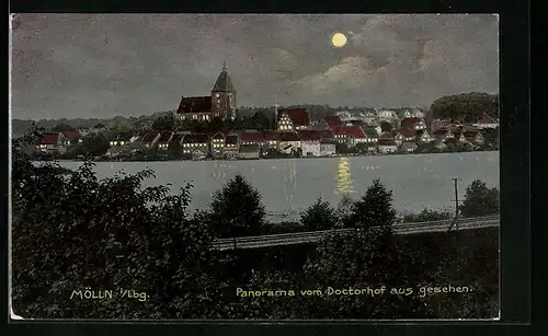 AK Mölln, Panorama vom Doctorhof aus gesehen