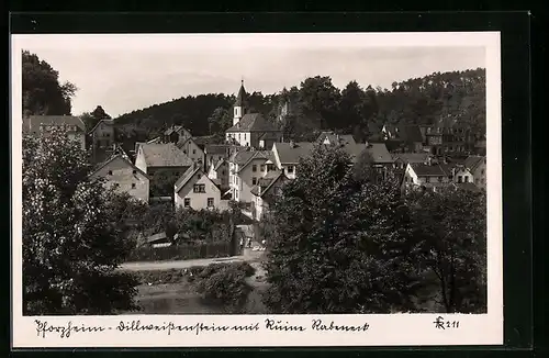 AK Pforzheim, Teilansicht mit Ruine Rabeneck