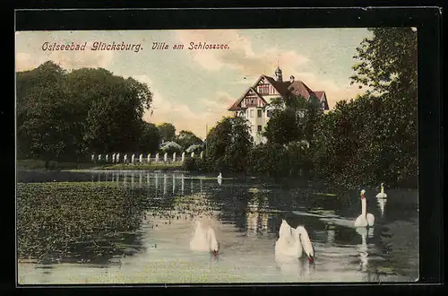 AK Glücksburg / Ostsee, Villa am Schlosssee