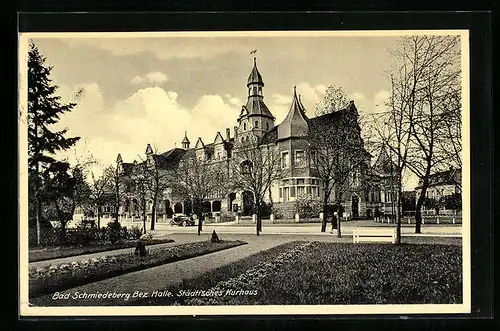 AK Bad Schmiedeberg / Halle, Blick von den Anlagen zum Städtischen Kurhaus