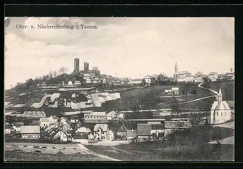 AK Oberreifenberg / Taunus, Gesamtansicht mit Blick auf Niederreifenberg