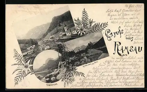 AK Ramsau, Ortspartie, Hintersee gegen Göll