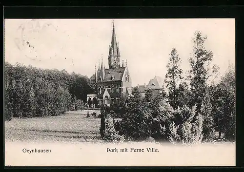 AK Oeynhausen, Park mit Farne Villa