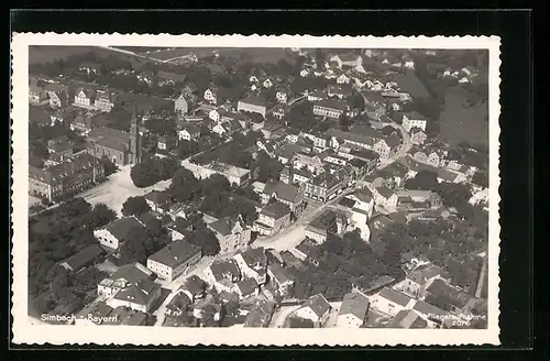 AK Simbach /Bayern, Ortsansicht vom Flugzeug aus
