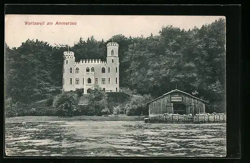 AK Wartaweil am Ammersee, Blick zum Schloss