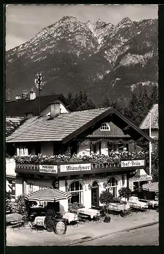 AK Garmisch, Gasthaus Hofbräustüberl, Bahnhofstr. 61
