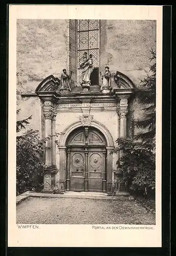 AK Wimpfen, Portal an der Dominikanerkirche