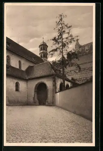 AK Würzburg, Eingang zur Burkarderkirche