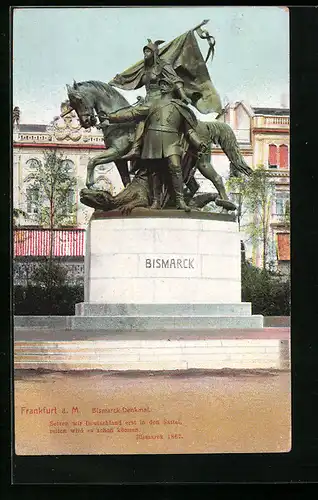 AK Frankfurt a. M., Bismarck-Denkmal