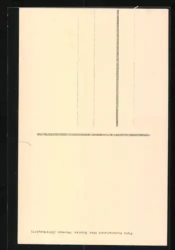 AK Murnau, Ortspartie mit Gebirge im Hintergrund