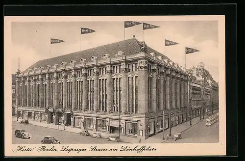 AK Berlin, Kaufhaus Hertie, Leipziger Strasse am Dönhoffplatz