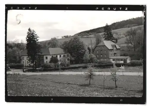 17 Fotografien Ansicht Hobbach, Bahnhof, Gasthaus Spessarter Hof, Schulhaus, Altersheim, Kirche