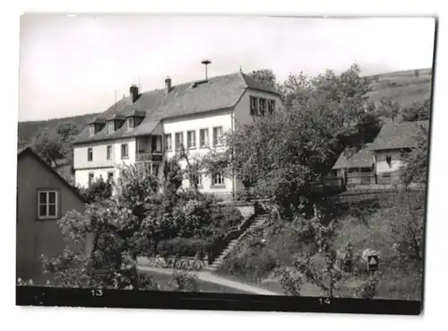 17 Fotografien Ansicht Hobbach, Bahnhof, Gasthaus Spessarter Hof, Schulhaus, Altersheim, Kirche