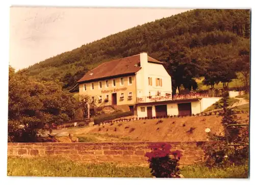 4 Fotografien Ansicht Amorbach, Gasthaus zur Pulvermühle, Innenansicht, Terrasse