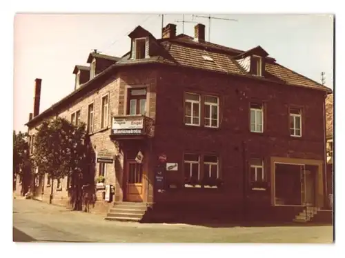 3 Fotografien Ansicht Schippach, Gasthaus Goldener Engel, Gartepartie mit Pool