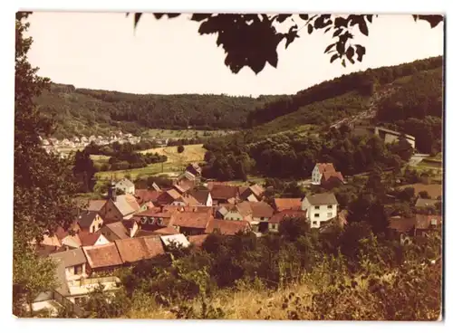 3 Fotografien Ansicht Schippach, Gasthaus Goldener Engel, Gartepartie mit Pool