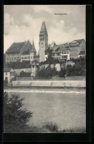 AK Bremgarten, Gebäudepartie am Flussufer