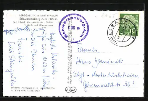 AK Elbach, Gasthof Schwarzenberg-Alm
