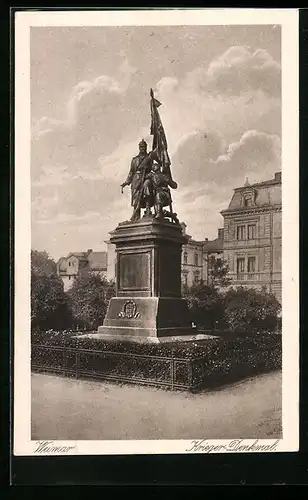 AK Weimar, Blick auf das Krieger-Denkmal