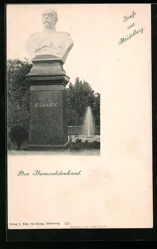 AK Heidelberg, Blick auf das Bismarckdenkmal