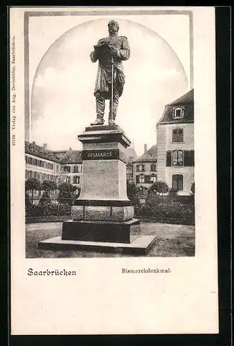 AK Saarbrücken, Blick auf das Bismarckdenkmal