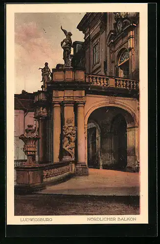 AK Ludwigsburg, Blick auf den nörlichen Balkon