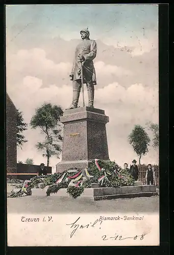 AK Treuen i. V., Bismarck-Denkmal