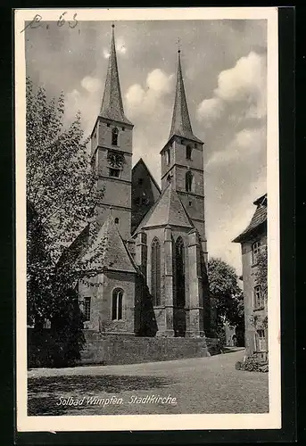 AK Solbad Wimpfen, Blick auf die Stadtkirche