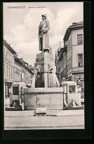 AK Darmstadt, Blick auf das Bismarckdenkmal