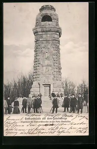 AK Porta-Westfalika, Bismarcksäule auf dem Jakobsberg
