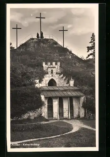 AK Füssen, Blick auf den Kalvarienberg