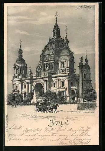 Künstler-AK Berlin, Blick auf den Dom