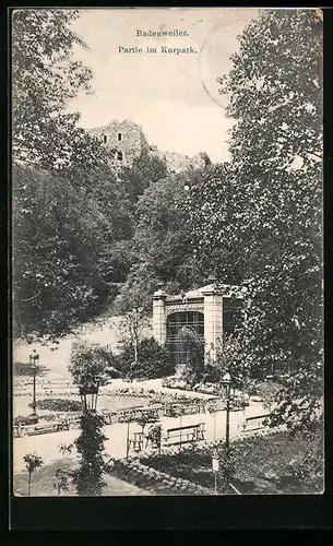 AK Badenweiler, Partie im Kurpark