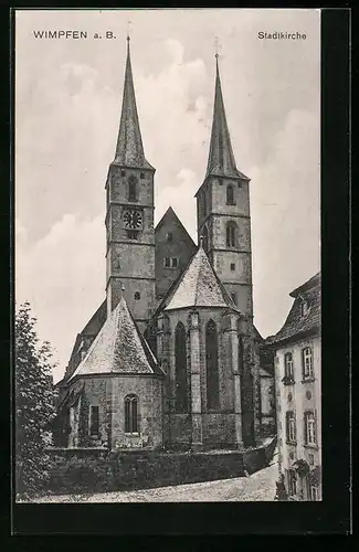 AK Wimpfen a. B., Blick auf die Stadtkirche