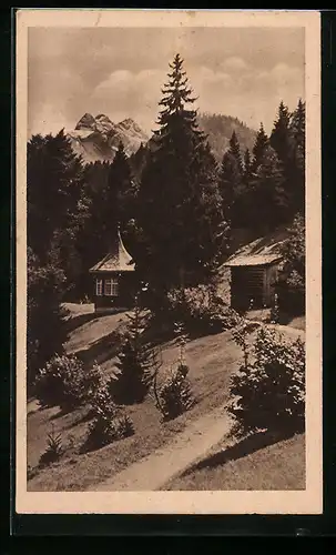 AK Oberstdorf, Pavillon a. Rodelweg